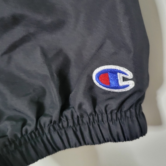 New Champion Black Packable Wind Breaker Water Resistant Coat Jacket Men's 2XL - Picture 2 of 8